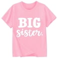 thumbnail image 1 of XAOWF Child Girls T Shirt Fashion Crew Neck Casual Big Sister Letter Printed Short Sleeve Tshirts Daily Wear Relaxed Fit Versatile Tops 1-2 Years, 1 of 2