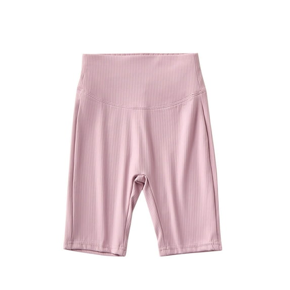 XAOWF Child Girls Yoga Shorts High Waist Solid Color Comfortable Stretchy Athletic Leggings Active Wear 3-18 Years Relaxed Fit Trendy Trousers
