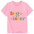 thumbnail image 1 of XAOWF Child Toddlers Girls T Shirt Crew Neck Funny Big Sister Letter Printed Fashion Short Sleeve Tshirts Daily Wear Leisure Stylish Tops 1-2 Years, 1 of 2