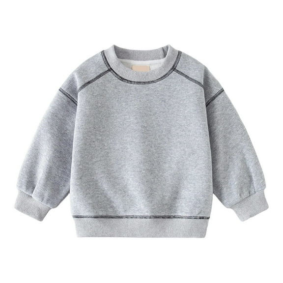 XAOWF Kids Boys Round Color Sweatshirt Fashion Contrast Stitching Casual Long Sleeve Comfortable Pullover For Daily Wear Teen Boy Stylish Tops 2025 3-4 Years