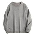 thumbnail image 1 of XAOWF Men'S Casual Solid Color Sweatshirt Round Neck Simple Loose Fit Basic Long Sleeve Stylish Pullover Street Style 2025 Autumn Versatile Trendy Tops, 1 of 3