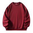 thumbnail image 1 of XAOWF Men'S Casual Sweatshirt Solid Color Round Neck Loose Fit Basic Drop Sleeve Stylish Simple Pullover Street Style 2025 Autumn Versatile Trendy Tops, 1 of 2