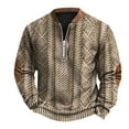 thumbnail image 1 of XAOWF Men'S Quarter-Zip Sweatshirt Soilid Color Casual Round Neck 3D Printed Knitted Stylish Long Sleeve Pullover Everyday Wear 2025 Autumn Comfort Breathable Tops, 1 of 3