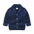 thumbnail image 1 of XAOWF Toddler Baby Boys Sweaters Solid Color V Neck Long Sleeve Loose Fit Button Down Knit Knitwear Cardigan Relaxed Fit Versatile Tops 2-3 Years, 1 of 3
