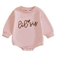 thumbnail image 1 of XAOWF Toddler Baby Girls Bodysuit Long Sleeve Round Neck Cute Letter Printed Comfortable Sweatshirt Romper Relaxed Fit Stylish Rompers, 1 of 8