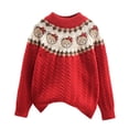 thumbnail image 1 of XAOWF Toddler Kids Girls Bulky Yarn Sweaters Cute Animal Graphic Long Sleeve Thickened Casual Knitwear Daily Wear Relaxed Fit Versatile Tops 4-5 Years, 1 of 7