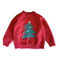 thumbnail image 1 of XAOWF Toddler Kids Girls Sweaters Thickened Bulky Yarn Cute Cartoon Christmas Tree Graphic Long Sleeve Casual Knitwear Daily Wear Relaxed Fit Versatile Tops 18-24 Months, 1 of 9