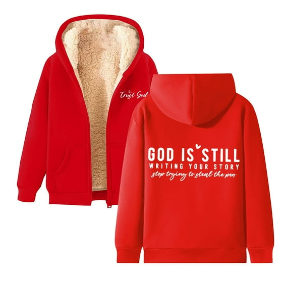 XAOWF Women'S Letter Printed Hoodie Oversized Loose Fit Thickened Long Sleeve Zipper Sweatshirt Everyday Workouts 2025 Versatile Trendy Pullover