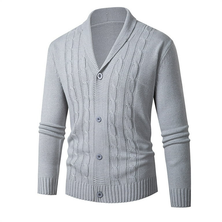 XASZHN Lightweight Cardigans for Men Fashion Leisure Solid Wool Knitting Versatile Stand with PocketLong Sleeve Cardigan Sweater GY1 XXL Walmart