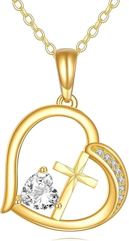 XATENJE 14k Solid Gold Cross Necklace 14k Real Gold Pendant Necklaces Jewelry Gifts For Women