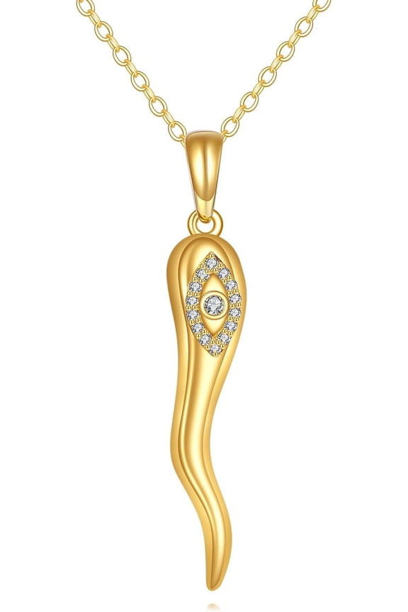 14k Solid Gold Italian Horn Necklace For Women Cornicello Pendant Necklaces Italian Horn Jewelry Gifts
