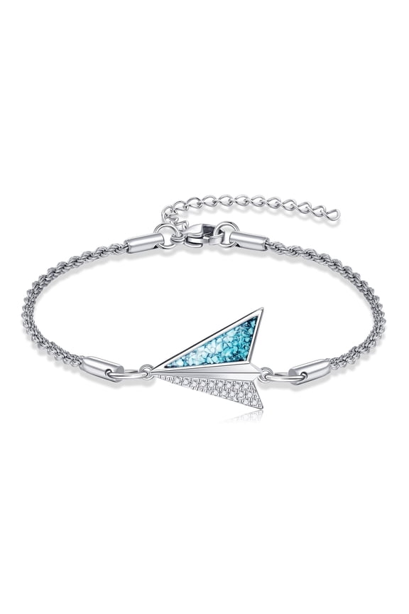 Airplane Bracelet for Women 925 Sterling Silver Airplane Bracelets Aviation Jewelry Pilot Gift Flight Attendant Gift