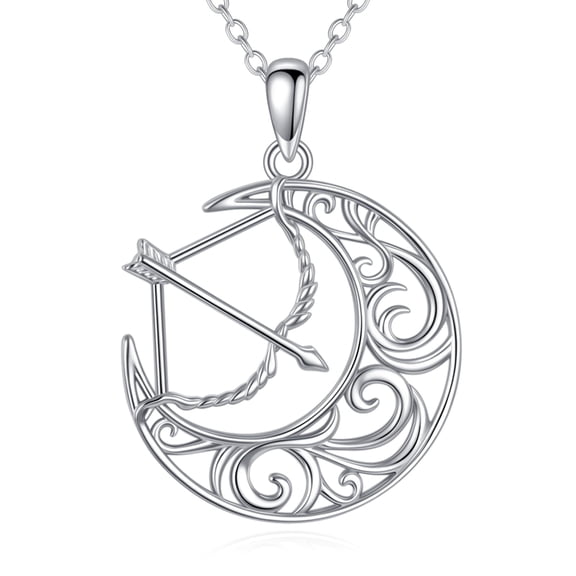 XATENJE Bow and Arrow Necklace S925 Sterling Silver Artemis Pendant Necklaces for Women Archery Hunter Jewelry Gifts