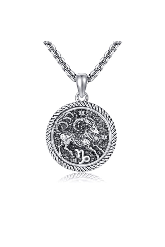 Capricorn Necklace 925 Sterling Silver Capricorn Pendant And Chain Constellation Necklace Jewelry Birthday Gifts for Women Men