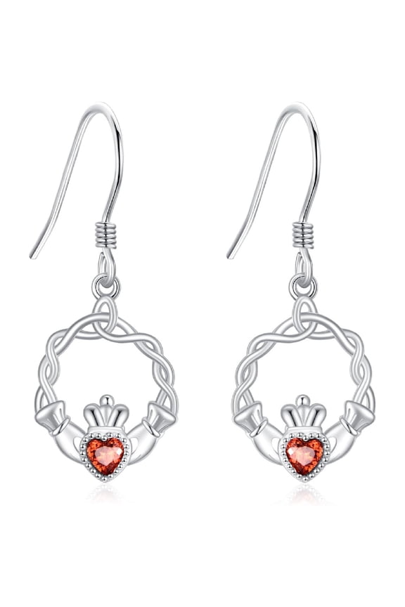 Claddagh Earrings 925 Sterling Silver Celtic Knot Irish Earrings Dangle Claddagh Jewelry Gift For Women