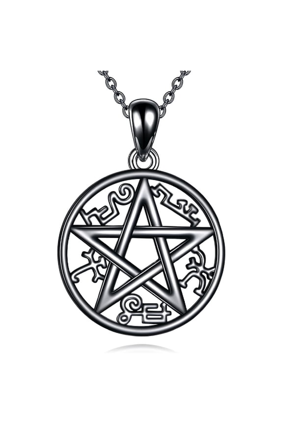 Devil Trap Necklace 925 Sterling Silver Supernatural Necklace Pentagram Anti Possession Jewelry Gifts for Women Men