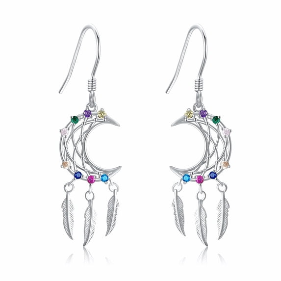 XATENJE Dream Catcher Earrings 925 Sterling Silver Dreamcatcher Dangle Earrings Dream Catcher Jewelry Gifts for Women