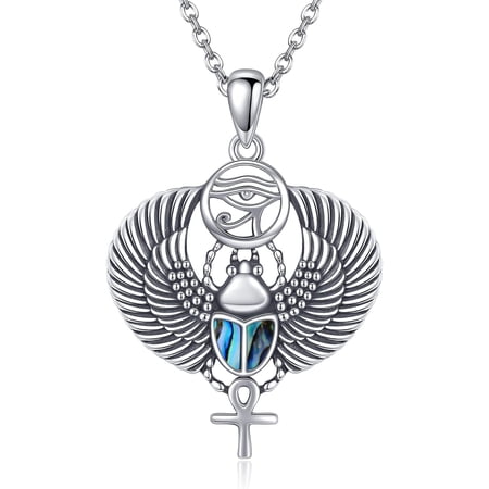 XATENJE Egyptian Necklace 925 Sterling Silver Ankh Necklace Eye of Horus Pendant Protection Egyptian Jewelry Gifts for Women