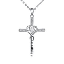 XATENJE Godmother Gifts Sterling Silver Godmother Necklace Cross Infinity Jewelry for Women
