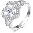 thumbnail image 1 of XATENJE Heart Cross Ring 925 Sterling Silver Faith Rings Purity Rings for Women Christian(6), 1 of 6