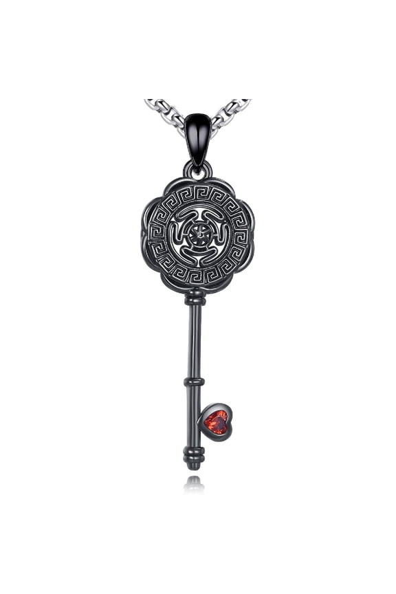 Hecate Key Necklace 925 Sterling Silver Wheel of Hecate Pendant Goddess Wiccan Pagan Jewelry Gifts for Women Men