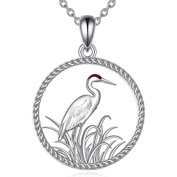 XATENJE Heron Necklace 925 Sterling Silver Bird Gifts Jewelry for Women
