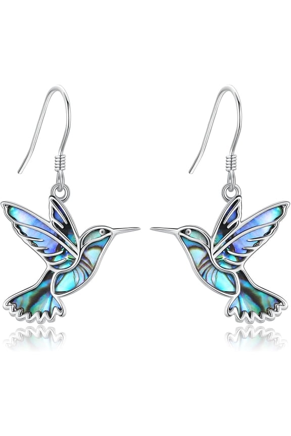 Hummingbird Earrings 925 Sterling Silver Bird Dangle Earrings Hummingbird Jewelry Gifts for Women Mom Hummingbirds Lovers