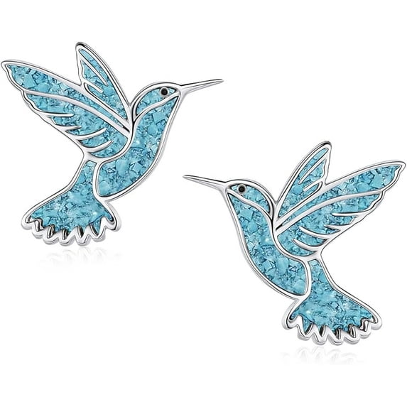 XATENJE Hummingbird Stud Earrings 925 Sterling Silver Hummingbird ...