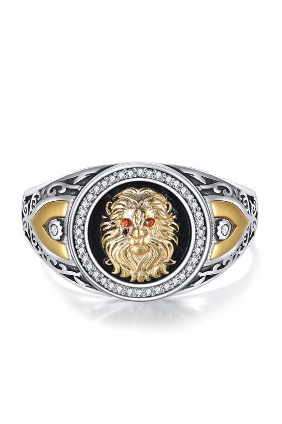 Lion Ring 925 Sterling Silver Animal Kingdom The King Lion Head Ring Jewelry Gifts for Men Women #11