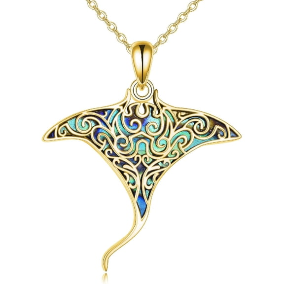 XATENJE Manta Ray Necklace 925 Sterling Silver Manta Ray Pendant Necklace Ocean Animal Jewelry Gifts for Women