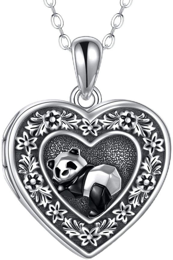 Panda Necklace Sterling Silver Cute Origami Panda I Love You to The Moon and Back Pendant Necklace for Women Wife Mom