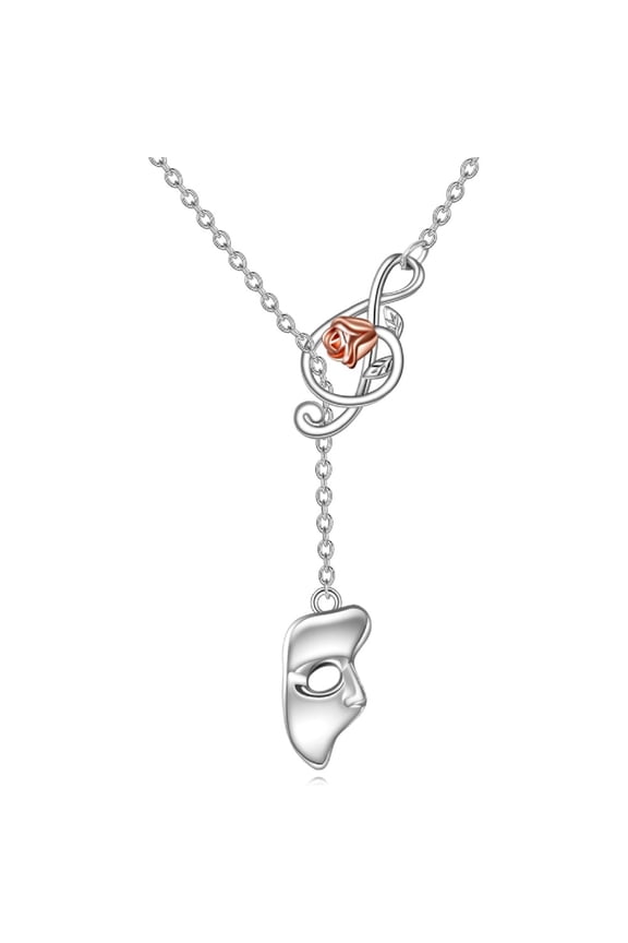 Phantom of the Opera Necklace for Women 925 Sterling Silver Phantom of the Opera Lariat necklace Music Theater Jewelry Gifts