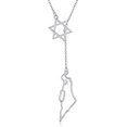 thumbnail image 1 of XATENJE Star of David Israel Necklace Sterling Silver Israel Map Pendant Necklace Jewish Jewelry for Women, 1 of 6