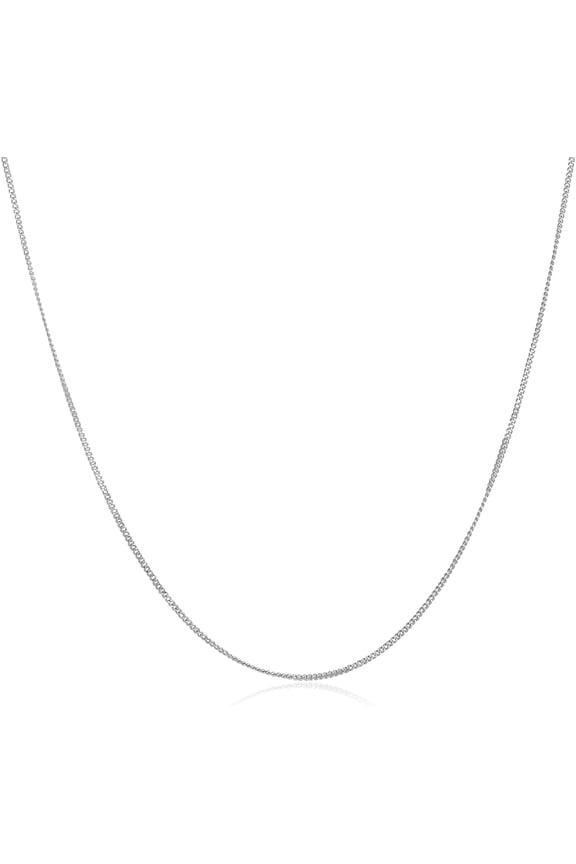 Sterling Sliver Six Side Curb Necklace Chain for Man Women 16" 18" 20"