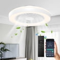 thumbnail image 1 of XAUJIX 19" Ceiling Fan with Light - 4 Colors Lighting and 6 Wind Speeds, Fan Light with Lights and Remote Control & APP, Modern Dimmable LED Ceiling Fan for Bedroom, Kids Room(White）, 1 of 8