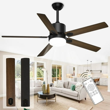 Xaujix Ceiling Fans with Lights and Remote Control, 60 inch Indoor Outdoor Ceiling Fan 6 Speed Silent Reversible Motor for Patio Farmhouse Bedroom Living Room