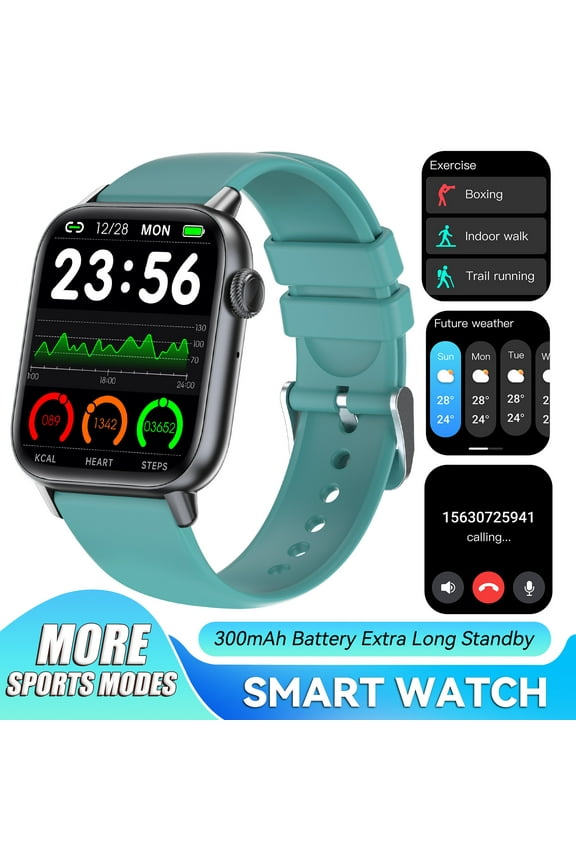 1.83" Touch Screen Smartwatch for Women Men, Fitness Watch Sleep Monitor, Waterproof Activity Tracker Compatible with iOS Android