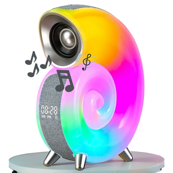XAXRE Conch Sound Table Lamp Atmosphere Light with Bluetooth Music Playback, Wireless Charging Modern Color LED Night Light, for Bedroom, Living Room, 1pc