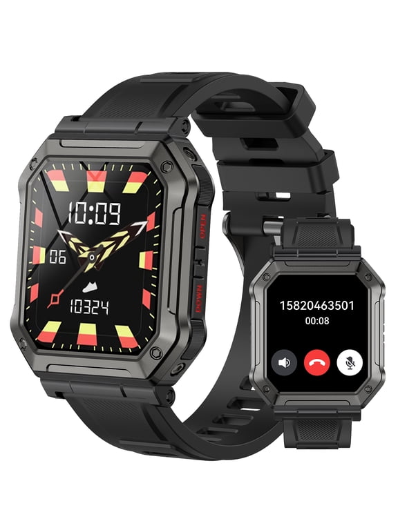 H31 Smart Watches for Men with Call (Support Fast SOS/Silent Mode) 1.91'' HD Outdoor Rugged Watch with 110+ Sports Men Smart Watch Compatible with Android iOS, 1pc