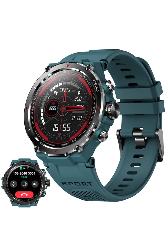 HM09 Smart Watch(Dial/Answer Calls)for Men, 1.32’’ Smartwatch with Pedometer, Outdoor Watch Compatible with iOS Android, 1pc