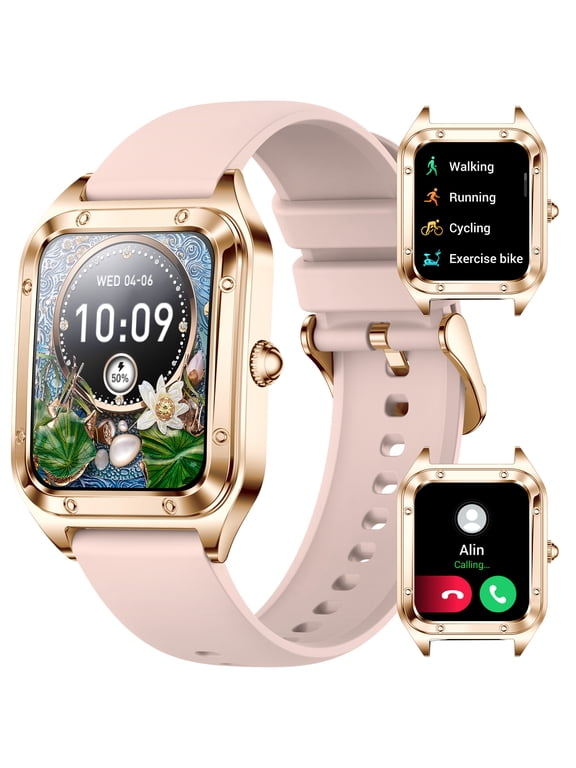 I98 Smart Watch for Women 1.57 HD Screen Sports Smart Watches Make/Answer Call 21 Sports Modes Outdoor Smartwatch with Pedometer Compatible with iOS Android, Pink, 1pc