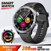 XAXRE J47 Smart Watch for MenAnswer/Make Calls 1.43  AMOLED Rugged Smart Watch Compatible with iOS Android IP68 Waterproof Smartwatch with 100+ Sports Modes, Black, 1pc