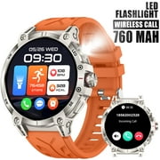 XAXRE KC89 Smart Watch for MenAnswer/Dial Callswith LED Flashlight 760mAh Battery 100+ Sports Modes Sport Watch 1.85  HD Smartwatches for iOS Android, 1pc