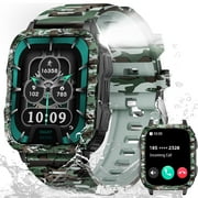 XAXRE KT79 Smart Watch for Men with 1.96 Big Screen LED Flashlight/UV Light 3ATM Waterproof Rugged Smartwatch with Text and Call for iOS Android, 1pc