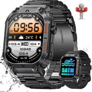 XAXRE Mens Smartwatch, 5ATM Waterproof Sleep Monitor, 2.02 HD Screen, Compass, 110+ Sports, Call Answer/Dial, Compatible with Android iOS