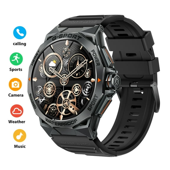 XAXRE Military Smart Watch for Men, 1.43" AMOLED Watch with AI Voice, 100+ Sports Modes Fitness Smartwatch for iOS Android Phones