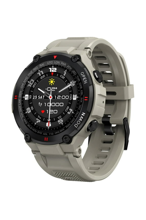 Military Smartwatch for Men, 400mAh Big Battery Rugged Smart Watch, Make /Answer Call Outdoor Fitness Tracker with Pedometer, for iPhone Android