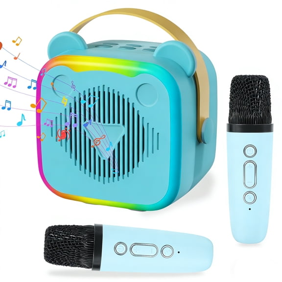 XAXRE Mini Karaoke Machine - Birthday Gifts - Portable Bluetooth Speaker with 2 Wireless Microphone