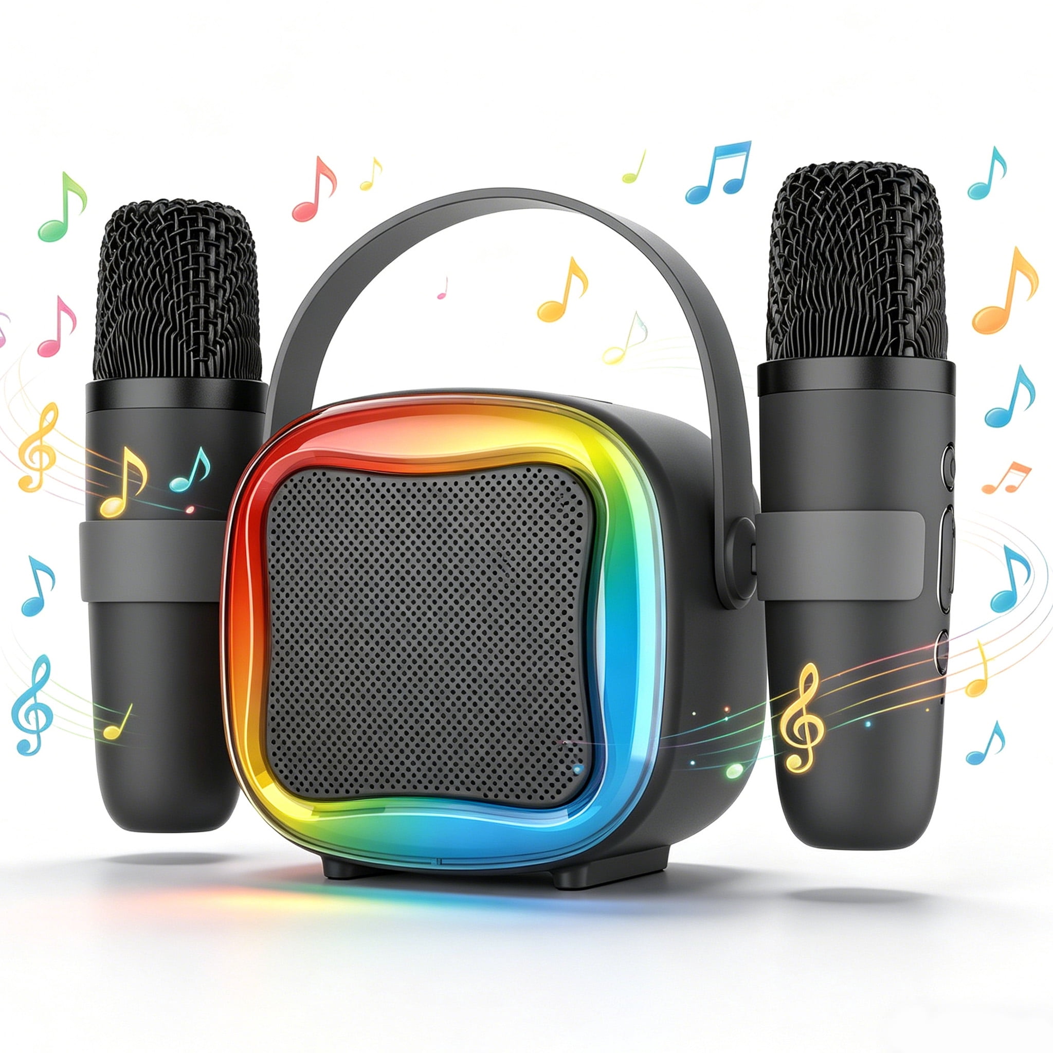 XAXRE Mini Karaoke Machine ,Christmas Birthday Gifts, Portable Bluetooth Speaker with 2 Wireless Karaoke Microphones Player