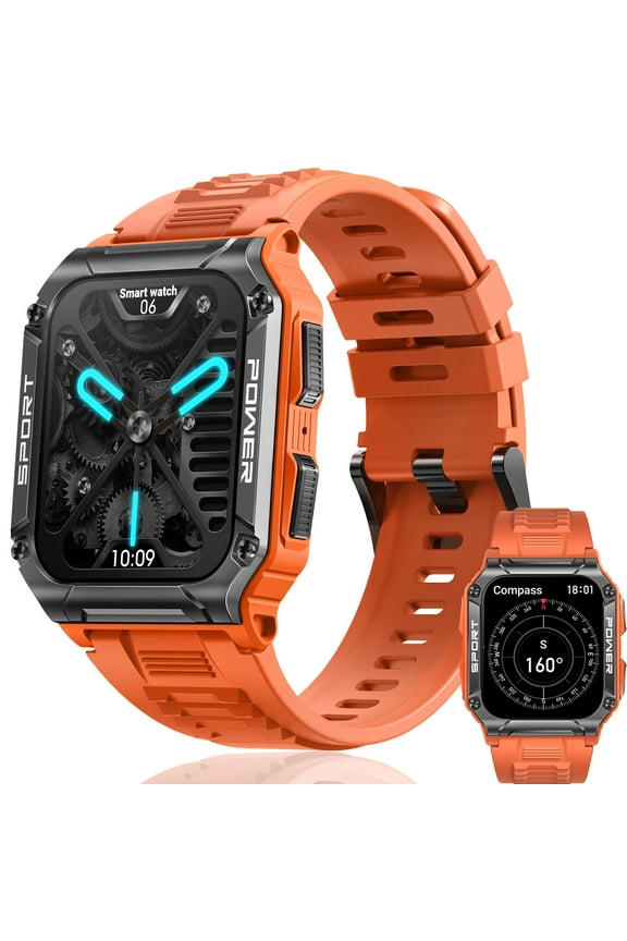 NX6 Smart Watch for Men(Make/Answer Calls), 1.95” HD Rugged Smart Watch with 400mAh Battery IP68 Waterproof Smartwatch Compatible with iOS Android